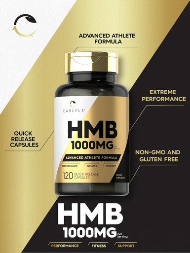 Carlyle HMB Supplement | 1000 mg | 120 Capsules | Non-GMO and Gluten Advanced Athlete Formula
