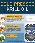 NATURAL STACKS Antarctic Krill Oil 1000mg Softgels - 60 ct. Fish Oil Supplements for Cardiovascular & Immunity Support - Krill Oil Supplement for Brain Health with Potent Antioxidant