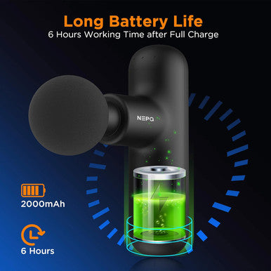 Mini Massage Gun, Powerful Fascial Gun Portable Deep Tissue Percussion Muscle Back Head Massager For Pain Relief With 4 Massage Heads High-Intensity Vibration Rechargeable Small Massage Gun