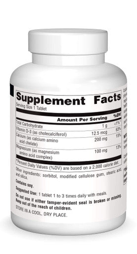 Source s Calcium & Magnesium, Amino Complex with Vitamin D-3, 300 MG - 250 Tablets
