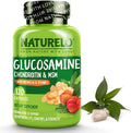 NATURELO Glucosamine Chondroitin MSM with Boswellia and Vitamin C - Supplement for Joint Comfort, Mobility, and Strength - 120 Capsules
