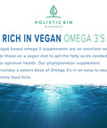 Holistic Bin Marine Phytoplankton Capsules ly Grown in Nordic Seawater | Vegan Omega 3 Supplement | Rich in Amino s, Chlorophyll, Vitamins, & Trace Minerals