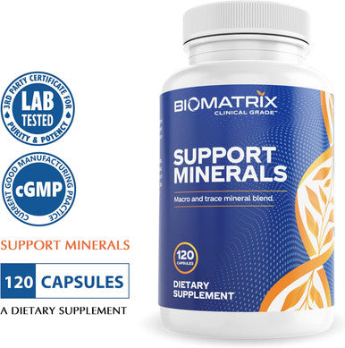 Biomatrix Mineral Supplement For Men And Women, Chelated Minerals Iron-Free, Calcium, Magnesium, Copper, Zinc, Vitamin D, Iodine Veggie Caps, 30-Day Supply