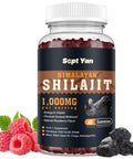Sept Yan Shilajit Gummies 1000Mg - Shilajit Pure Himalayan Organic For Men & Women 85 Trace Minerals Shilajit Resin With Ashwagandha Maca Black Seed Oil - Energy Brain Immunity Sugar Free Raspberry 60Ct