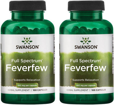 Swanson Feverfew 380 Milligrams 100 Capsules (2 Pack)