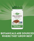Nature'S Way Premium Herbal Pau D'Arco Inner Bark, Traditional South American Ingredient, 1,090 Mg Per Serving, 100 Capsules