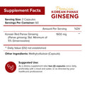 NutriFlair Korean Red Panax Ginseng 1600mg 120 Vegan Capsules High Potency Ginseng Root 5% Ginsenosides Extract Powder Supplement Energy Focus Vigor Performance Pills for Women and Men Non-GMO
