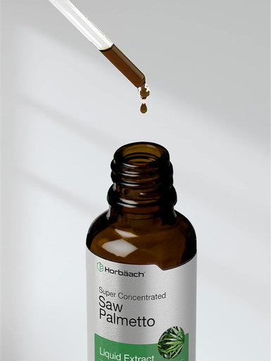 HorbAach Saw Palmetto Liquid Extract 2 Fl Oz Alcohol Vegetarian, Non-Gmo, Gluten Herb Supplement