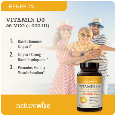 Naturewise Vitamin D3 1000Iu (25 Mcg) In Cold Pressed Olive Oil