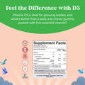 Natures Craft Chewable Vitamin D Gummies for Kids - Delicious Kids Vitamin D 1000 IU Per Serving Gummy Vitamins for Kids and Toddlers Immune Support Plus Muscle Teeth and Bone Health - Gelatin Fruit Flavors