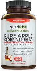 Apple Cider Vinegar Capsules - 3X Potency 1950mg - Weight Management Support for Women & Men, Keto, Digestive Support & Wellness Formula, Gluten-Free & Vegan Pills, 120 Count