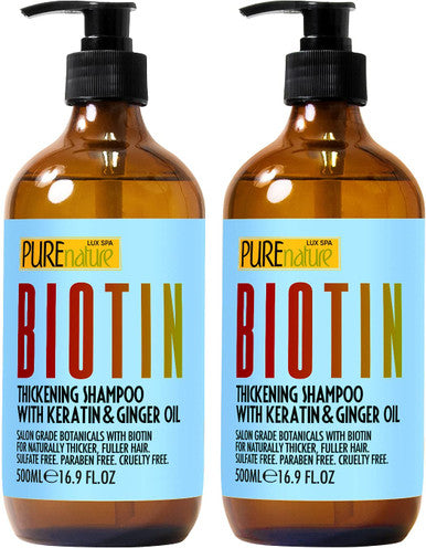 Pure Nature Lux Spa Biotin Shampoo and Conditioner Set and Hair Mask Sulfate Deep Treatment with Morrocan Argan Oil Helps with Hair Growth Hydrating Treatment for Dry Damaged Hair