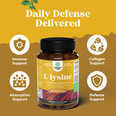L Lysine 1000Mg Form - High Strength L-Lysine Supplement For Eye Health Lip Care Collagen Synthesis And Immune Support - Essential Amino Acid Vegan Non-Gmo 1000Mg Per Serving - 100 Tablets