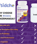 300 Billion Afu Akkermansia Probiotic Glp-1 Supplement For Women & Men, Akkermansia Muciniphila For Glp-1, Digestive, Gut, Immune, Enhances Gut Digestive Lining Function, Akka Superbiotics - 60 Caps