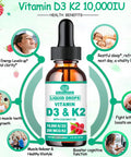 WellVeraVida D3 K2 Vitamin 10000Iu, Liquid Drop Vitamin D3 With K2 (Mk-7)200Mcg Coconut Oil, 6X Stronger Than D3 K2 Sofegels, Magnesium Zinc For Absorption -K2 D3 Vitamin Supplement For Joint Teeth & Bone Health