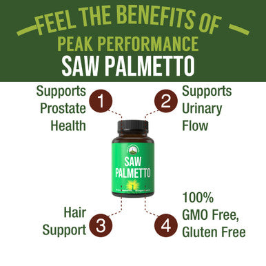 Peak Performance Saw Palmetto Capsules For Men And Women 1000Mg All Natural Saw Palmetto Extract Pills For Prostate Support