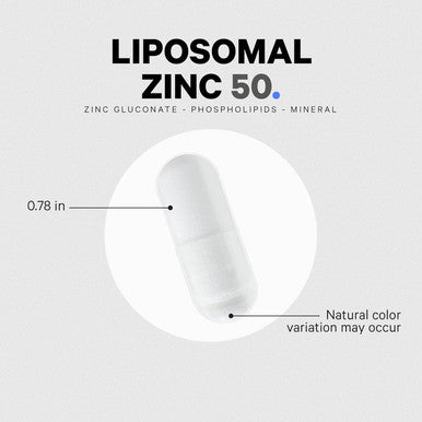 Codeage Liposomal Zinc Supplement 3 Month Supply One Per Day - 50 Mg Zinc Gluconate Vitamin Pills - Essential Mineral Supplements Zinc Plus Liposomal Delivery Matrix - Vegan Non-Gmo - 100 Capsules