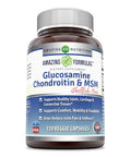 Amazing Formulas Glucosamine Chondroitin & Msm 120 Veggie Capsules | Shellfish Free | Non-Gmo | Gluten Free | Made In Usa | Suitable For Vegetarians