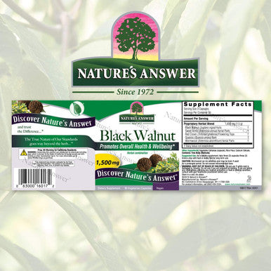 Nature'S Answer Black Walnut Complex 1500mg 90-Capsules | Promotes Overall Wellbeing | Vegan Gluten- Non-GMO Kosher | Single Count