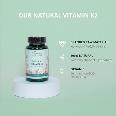 Vitamin K2 MK 7 200mcg VegaveroÃƒâ€šÃ‚Â® | with VitaMK7Ãƒâ€šÃ‚Â®: from Natto Fermentation | 99.7% All-Trans | 180 Vegan Capsules