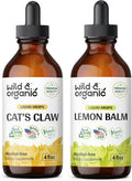 Wild & Organic Cat'S Claw Tincture 4 Fl Oz & Lemon Balm Tincture 4 Fl Oz