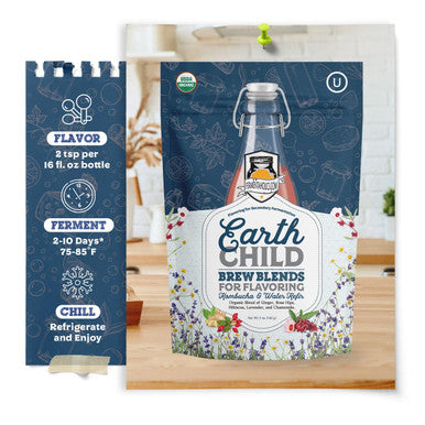 Fermentaholics Organic Earth Child Brew Blends: Secondary Fermentation Flavoring For Kombucha Water Kefir And Other Fermented Drinks