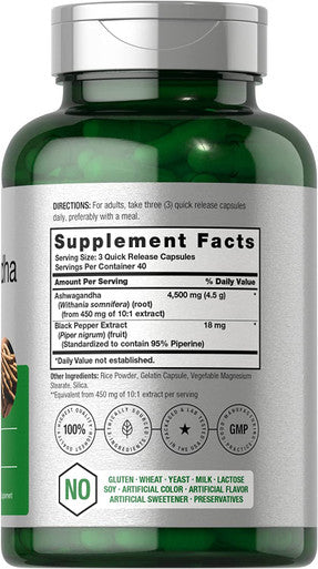 Ashwagandha Capsules | 120 Count | Maximum Strength | Gluten Free | by Horbaach