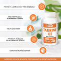Supersmart Taurine 2000 mg Per Day Antioxidant Amino Acid Boost Physical Mental Performance Sport Nutrition NonGMO Gluten Free 100 Tablets