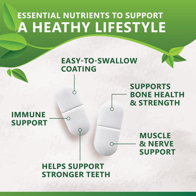 Calcium 1200 Mg With Vitamin D3, Calcium Supplement Vitamins, Supports Bone Strength, Teeth & Immune System, Calcium Supplements For Women & Men, Nature'S Absorbable Calcium Carbonate - 60 Tablets