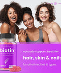 Biotin Gummies 10000mcg [Highest Potency] for Healthy Hair, Skin & Nails Vitamins for Women, Men & Kids - 5000mcg in Each Hair Vitamins Gummy - Vegan, Non-GMO, Hair Growth Supplement