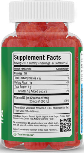 Maxi Health Vitamin D Gummies (60 Gummies)