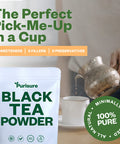 Purisure Instant Black Tea Powder 125G Pure Formula Quick Dissolve For Hot/Cold Tea Unsweetened Instant Tea Powder For Beverages Baking Energy & Health Boost No Additives Non-Gmo 125 Servings