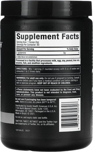 Muscletech Essential Series, Platinum 100% Glutamine, Unflavored, 5 g, 10.58 oz (300 g), Sports Nutrition Supplements, Powder
