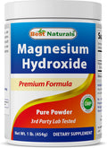 Best Naturals Magnesium Hydroxide Powder - 380mg of Elemental Magnesium per Serving - 454 Servings per Cotainer - 1 Pound