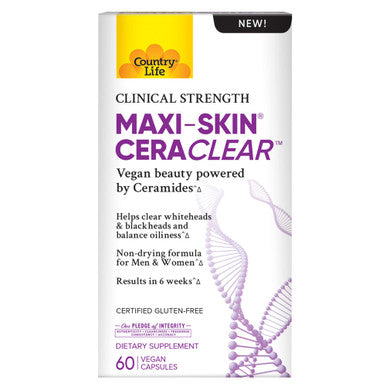 Country Life Maxi-Skin Ceraclear Vegan Ceramides Clinical Strength - Helps Clear Whiteheads And Blackheads Results In 6 Weeks*