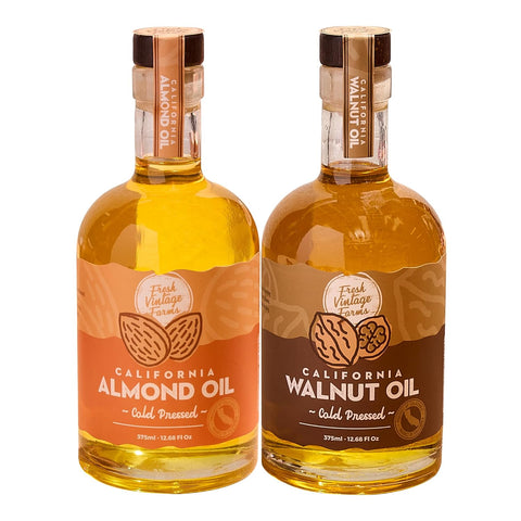 Fresh Vintage Farms 100% Undiluted Cold Pressed Walnut Oil | Wholesome & Nutritious Healthy Cooking Oil for Cooking, Baking, Grilling, Dipping, & Salads | Walnut Oil - 12.68 Fl Oz, Pack of 1