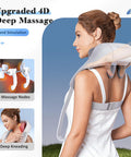 Neck Massager For Neck Pain Relief, 4D Deep Kneading Massagers With 6 Massage Nodes, Cordless Shiatsu Neck And Shoulder Massage Pillow With Heat For Neck, Traps, Back & Leg, Gifts - Gray