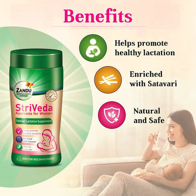 Zandu StriVeda Satavari Lactation Supplement for Increasing Breast Milk Supply 210 g