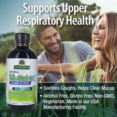 Nature'S Answer Mullein-X Multi System Cough Syrup 4 Ounce | Soothes Coughs & Clears Mucus | Respiratory Support | Non GMO Gluten