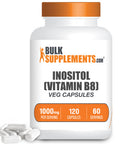 BulkSupplements Inositol Capsules - Vitamin B8 Supplement for Antioxidants & Liver Support - Vegan, - 2 Capsules - 2-Month Supply (120 Veg Capsules)