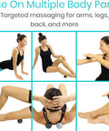 Vive Massage Ball Set (4 Piece) - Foot Pain Hot Cold Therapy Kit - Plantar Fasciitis, Heel Spur, Sore Muscles, Trigger Point - Back, Arm, Neck, Shoulder, Leg Circulation Roller - Pt Spike Massager