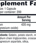 Twinlab Magnesium Caps - High Absorption Magnesium Supplement To Support Leg Cramps Relief - Magnesium Capsules For Stress Relief 420 Mg 200 Count 1 Pack