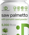 Deal Supplement Saw Palmetto Supplement 5000mg with Pumpkin Seed 300 Capsules | Promotes Prostate Health | DHT Blocker | Hair Growth Vitamins Maintain Normal Urinary Frequency