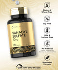 Vanadyl Sulfate 10Mg 180 Tablet Capsules With Chromium Picolinate Vegetarian Non-Gmo Gluten Free Supplement By Carlyle