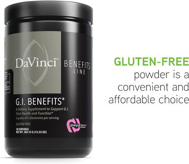 Davinci Labs Gi Benefits - Digestive Health Supplement Powder With Zinc & L-Glutamine - Support Immune System & Healthy Digestion - Gut Health Supplement For Men & Women - 30 Servings (384.15 G)