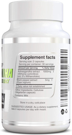 Ashwagandha KSM 66 Herbolab 151 with Black Pepper Extract Higher Absorption Max Potency Full Spectrum 5 Withanolides