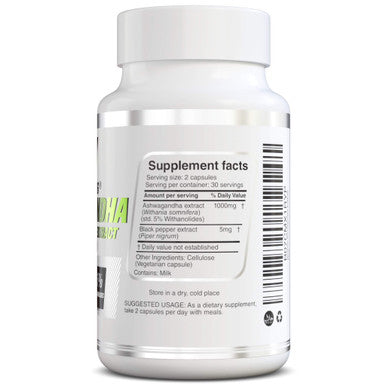 Ashwagan KSM 66 Herbolab 15:1 with Black Extract (Higher Absorption) Max Potency Full Spectrum 5+% Withanolides