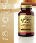 Solgar L-Lysine 500 Mg - 100 Vegetable Capsules - Skin & Tissue Support - Non-Gmo Vegan Kosher Gluten Free - 100 Servings