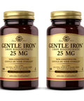Solgar - Gentle Iron 25 Mg Vegetable Capsules 180 Count 2 Pack Easy On Stomach Promote Red Blood Cell Production