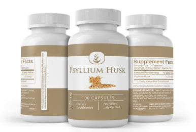 PURE ORIGINAL INGREDIENTS Psyllium Husk Capsules (100 Capsules) Fiber Powder Supplement, No Additives Or Fillers, Lab Verified